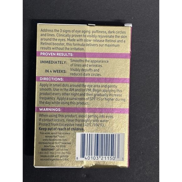RoC Retinol Correxion Line Smoothing Anti Aging Eye Cream 0.25 oz. - Picture 2 of 2